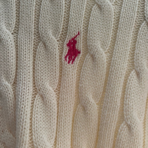 Ralph Lauren girls cream hooded zip up sweater size medium - Picture 3 of 4